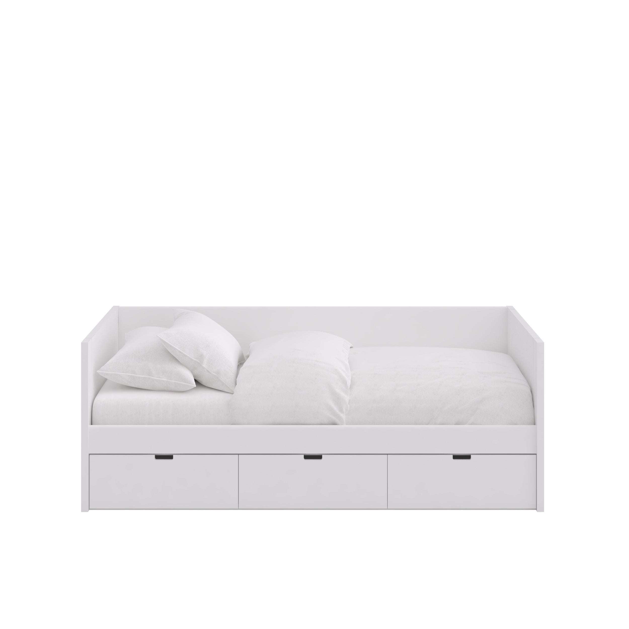 Bettsofa Block mit Schubladen und Kufen