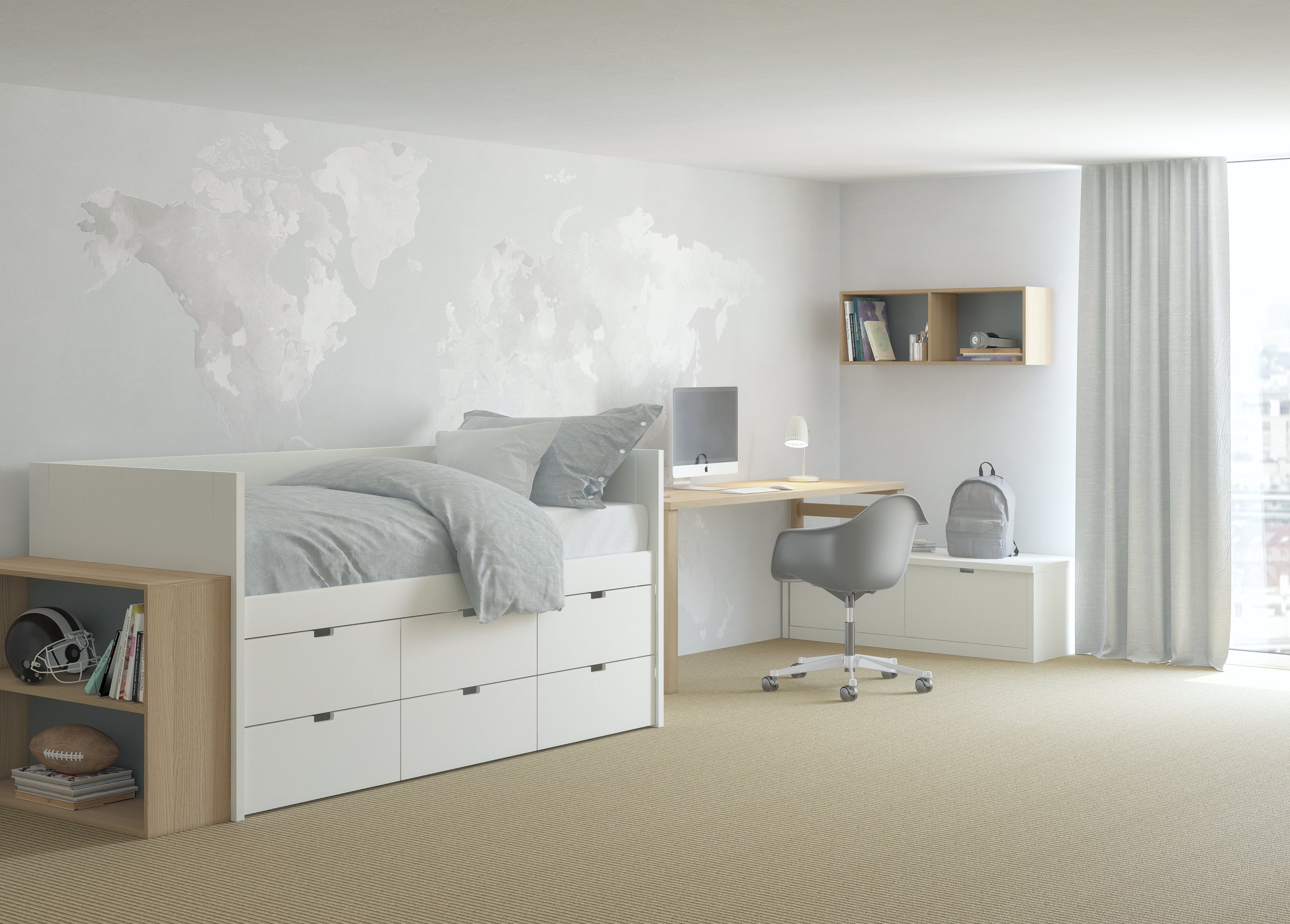 Blockbett mit 6 Schubladen