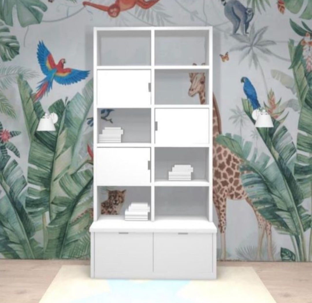 Bücherregal mit Schubladen