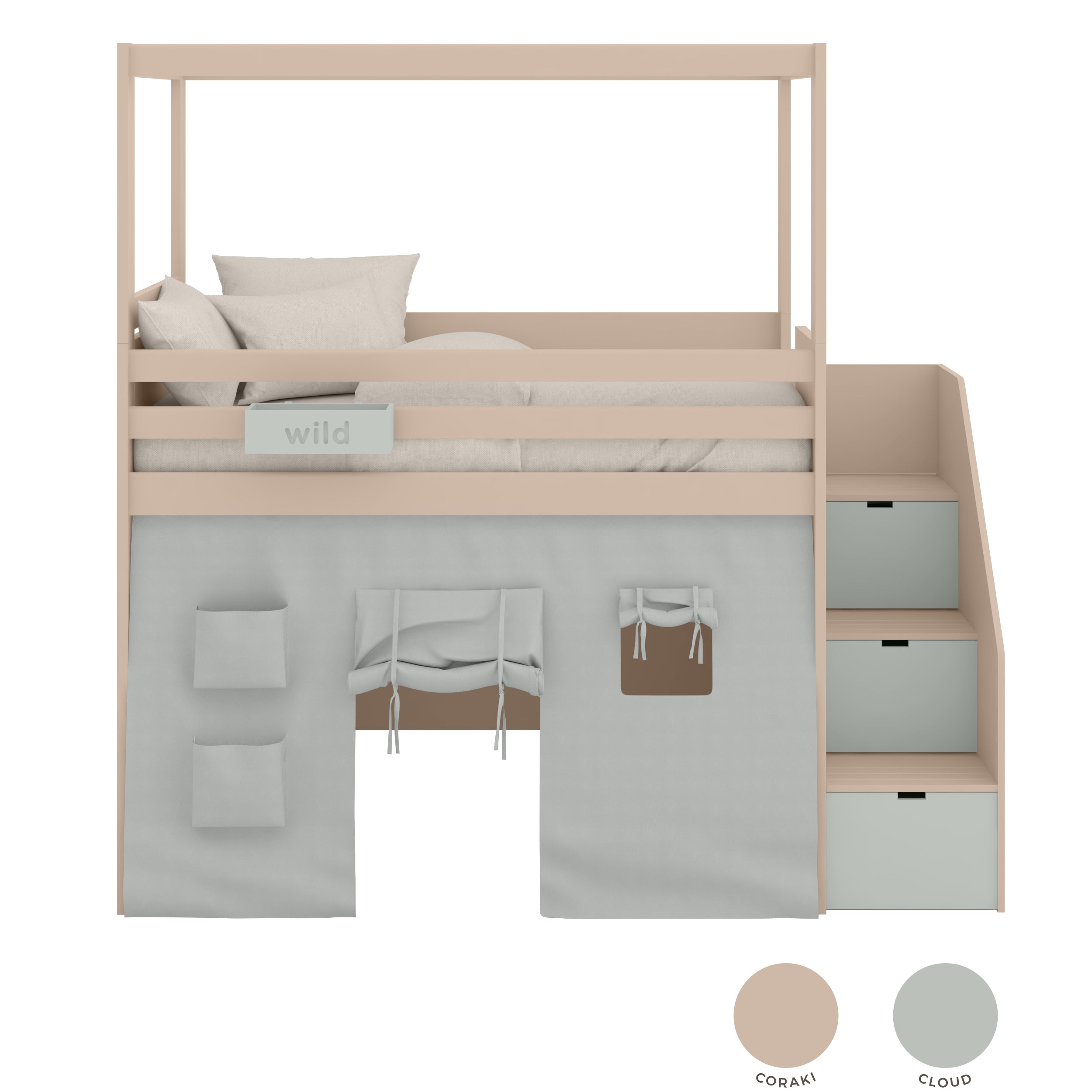 Hochbett mit Treppe