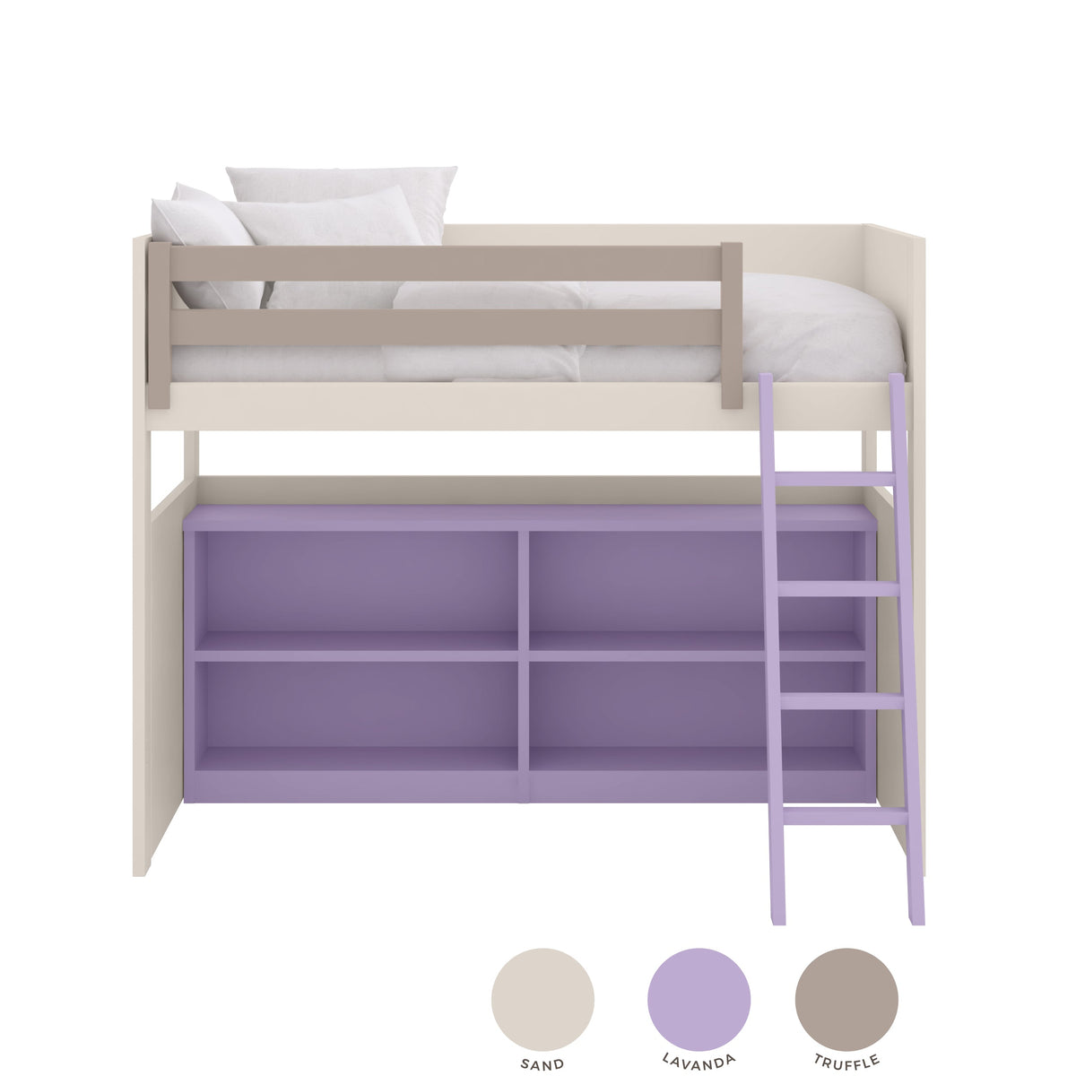 Loft Bed with Bookshelf